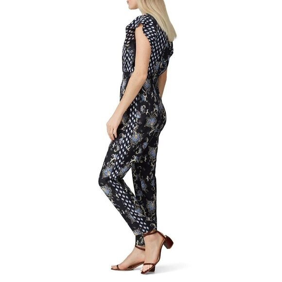 Rebecca Taylor Paisley Printed Jumpsuit in Black 12 Womens Floral Dressy Outfit - Picture 13 of 16
